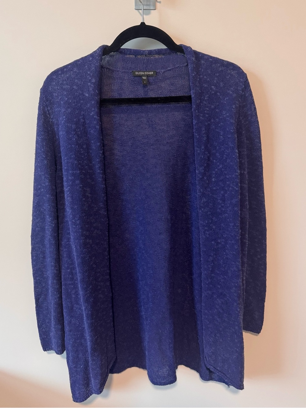 EILEEN FISHER | Purple Knit Open Cardigan Size Small Cozy Sweater Casual Wear